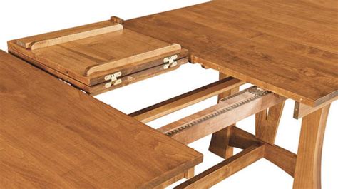 trestle table with self storing leaves